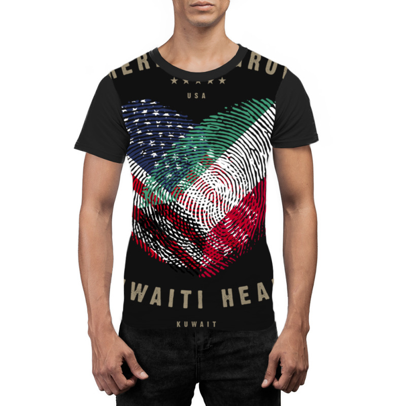 Hot Trend American Grown Kuwaiti Heart Love Kuwait Flag Graphic T-shirt by Bostic Walling | Artistshot