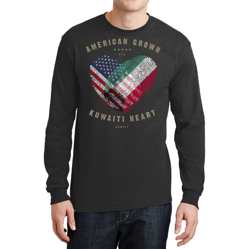 Hot Trend American Grown Kuwaiti Heart Love Kuwait Flag Long Sleeve Shirts by Bostic Walling | Artistshot