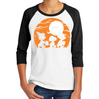 Peanuts  Halloween  Trick Or Treat Silhouettes Youth 3/4 Sleeve | Artistshot