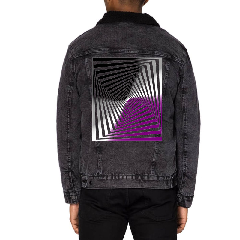 Optical Illusion Art, Asexual Illusion Art Unisex Sherpa-Lined Denim Jacket by cryingfamilies16 | Artistshot