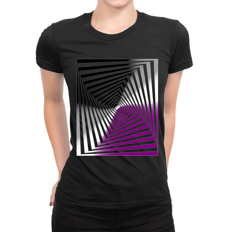 Optical Illusion Art, Asexual Illusion Art Ladies Fitted T-Shirt by cryingfamilies16 | Artistshot