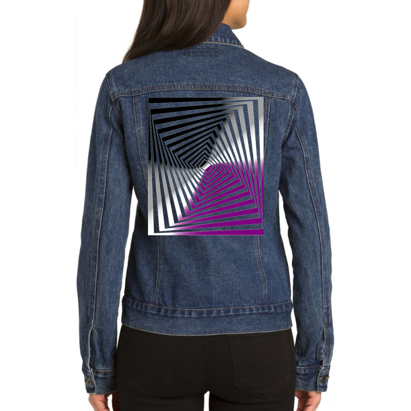 Optical Illusion Art, Asexual Illusion Art Ladies Denim Jacket by cryingfamilies16 | Artistshot