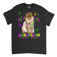 Cute Mardi Gras Cat Siberian Mask Beads Festival T Shirt Classic T-shirt | Artistshot