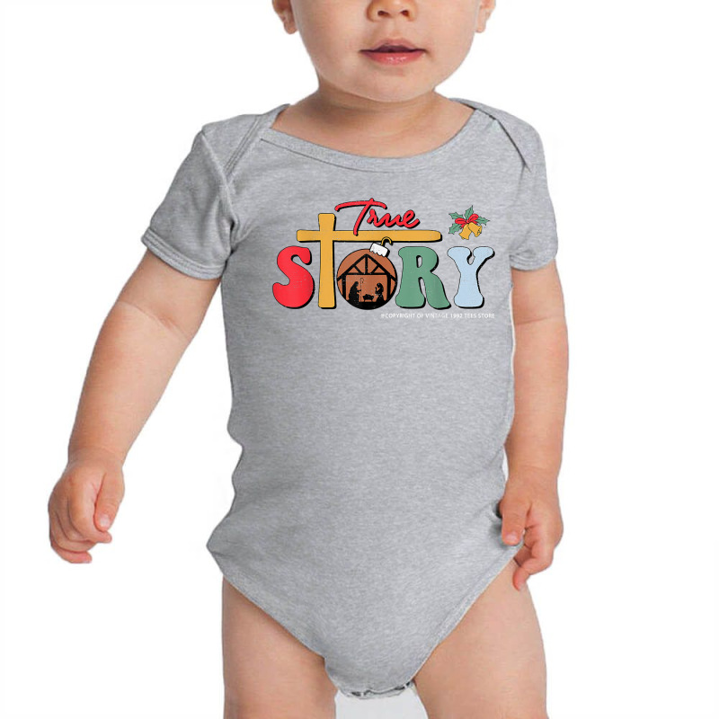 Groovy Retro True Story Christmas Nativity Jesus Christian T Shirt Baby Bodysuit by calvinittgos | Artistshot