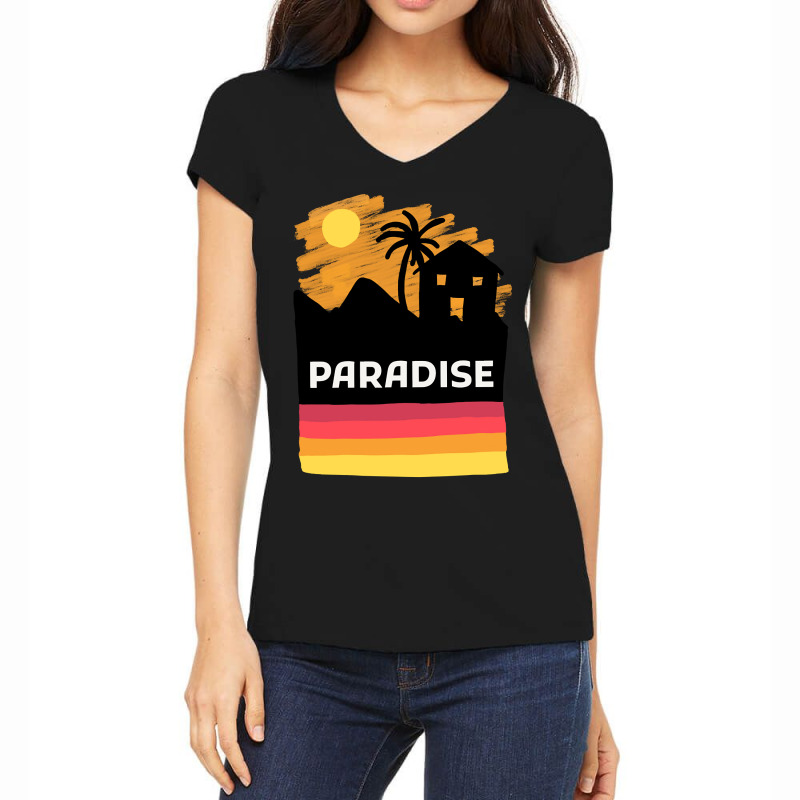 Paradise On Earth Women's V-Neck T-Shirt by saddestrent378 | Artistshot