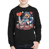 Funny Hungry Knight   Medieval Crusader Renaissance Fair T Shirt Youth Sweatshirt | Artistshot