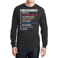 Limited Edition Anime Video Games & Food My Perfect Day Video Games Ga Long Sleeve Shirts | Artistshot