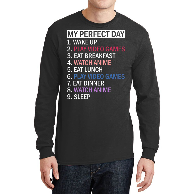 Limited Edition Anime Video Games & Food My Perfect Day Video Games Ga Long Sleeve Shirts by Bostic Walling | Artistshot