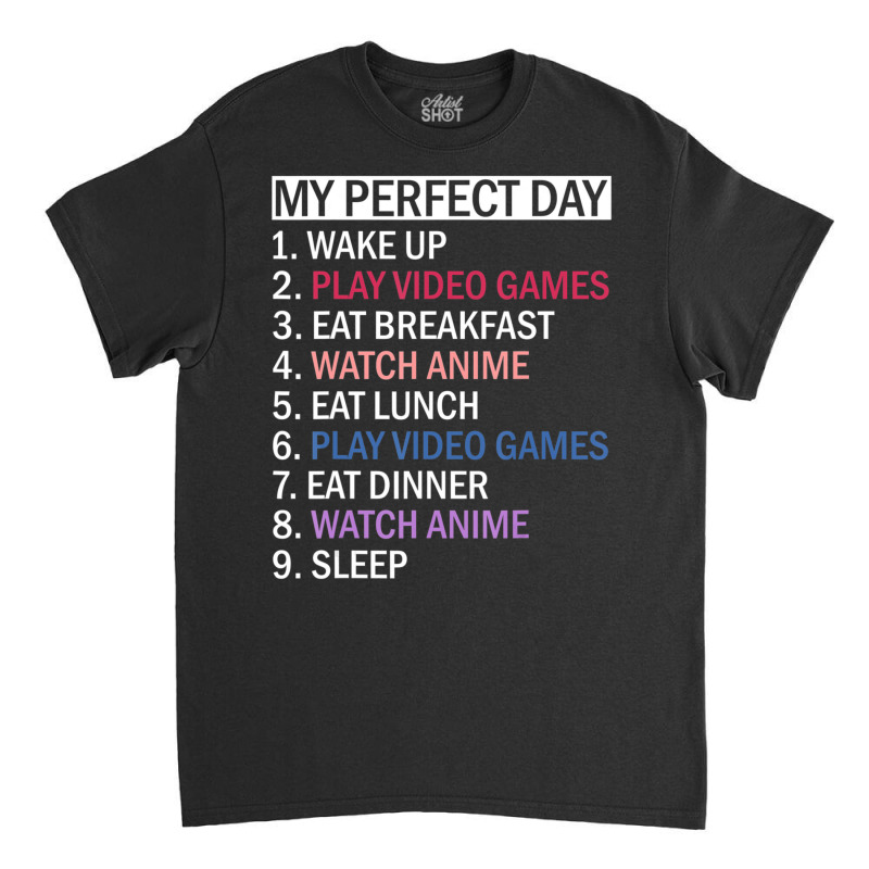 Limited Edition Anime Video Games & Food My Perfect Day Video Games Ga Classic T-shirt by Bostic Walling | Artistshot