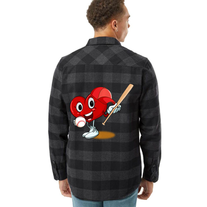 Trending Heart Playing Baseball Valentines Day Sports Boys Flannel Shirt | Artistshot