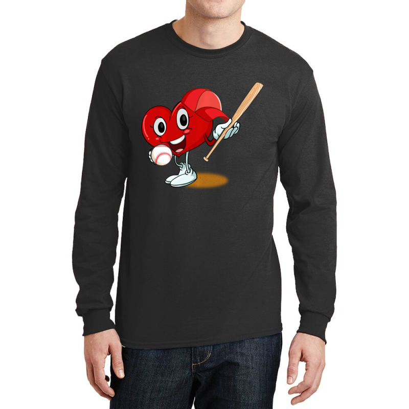 Trending Heart Playing Baseball Valentines Day Sports Boys Long Sleeve Shirts | Artistshot