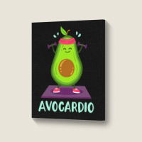 Avocado Cardio Workout Kawaii Portrait Canvas Print | Artistshot