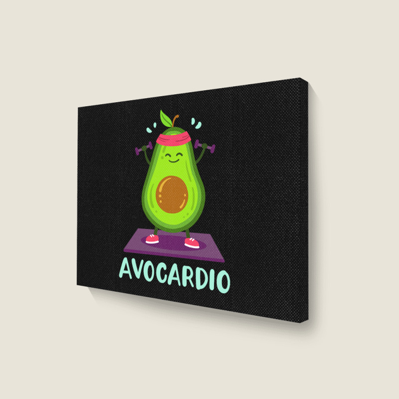 Avocado Cardio Workout Kawaii Landscape Canvas Print | Artistshot