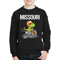 Biking Dinosaur Missouri Youth Sweatshirt | Artistshot