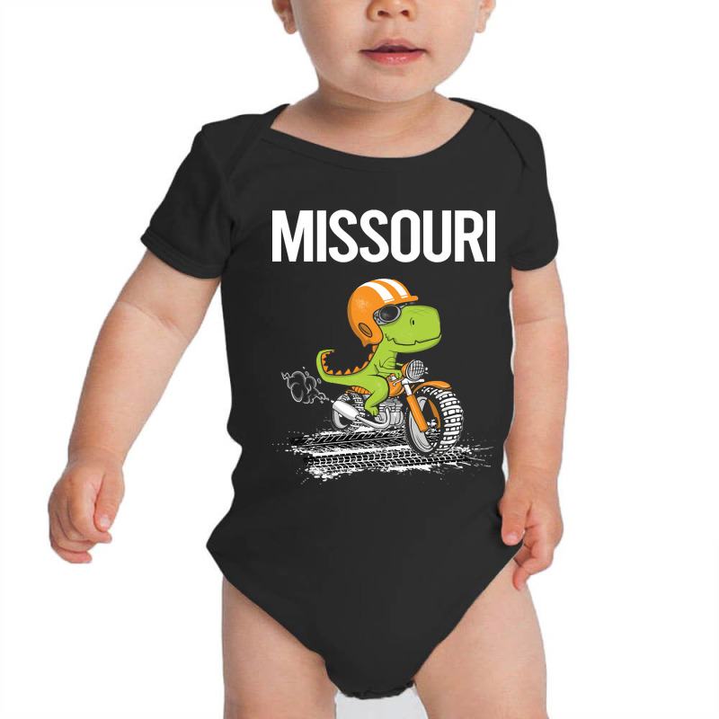 Biking Dinosaur Missouri Baby Bodysuit | Artistshot