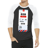 Brasilia Boarding Pass 3/4 Sleeve Shirt | Artistshot