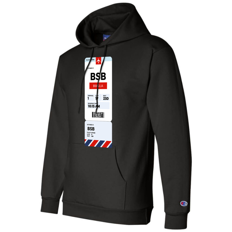 Brasilia Boarding Pass Champion Hoodie | Artistshot