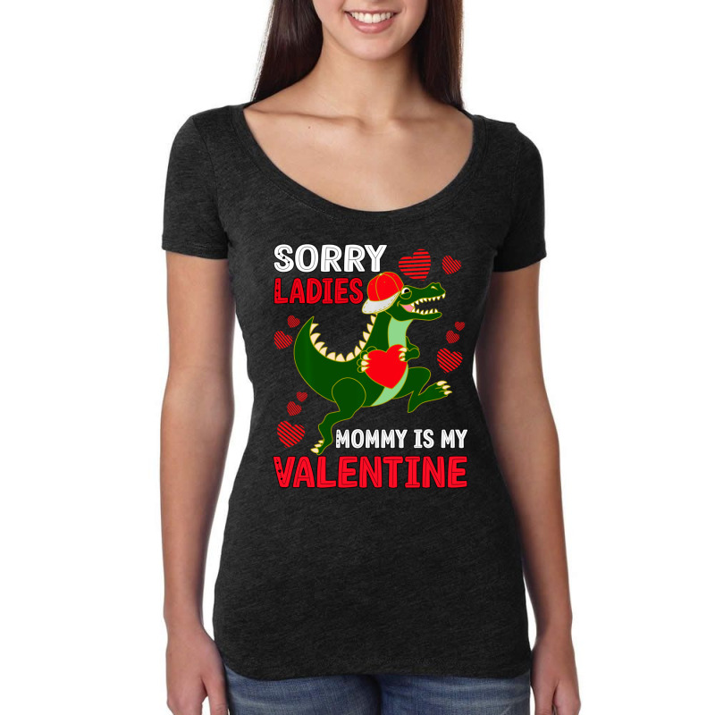 Hot Trend Boys Valentine Day Outfit Sorry Ladies Mommy Is My Valentine Women's Triblend Scoop T-shirt by Estrada Link | Artistshot