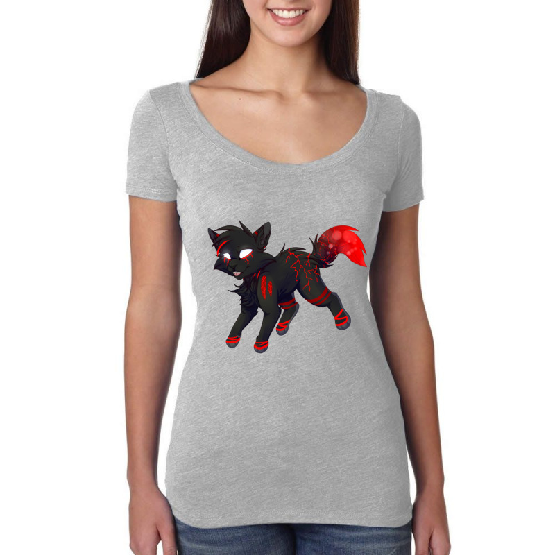 Cat Lightning Black And Red Women's Triblend Scoop T-shirt by PENNYMALONE | Artistshot