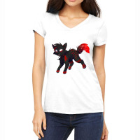 Cat Lightning Black And Red Women's V-neck T-shirt | Artistshot