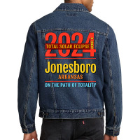 Jonesboro Arkansas Ar Total Solar Eclipse 2024  4  T Shirt Men Denim Jacket | Artistshot