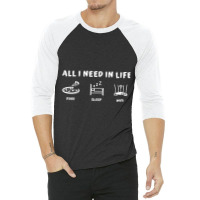 All I Need In Life Food Sleep Wifi Funny Computer Phone Joke 3/4 Sleeve Shirt | Artistshot