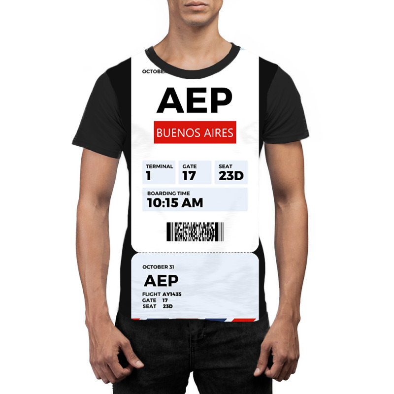 Buenos Aires Boarding Pass Graphic T-shirt | Artistshot