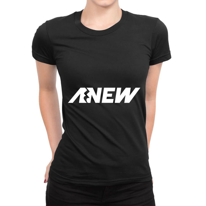 Anew - White Text Ladies Fitted T-Shirt by davidozoan | Artistshot