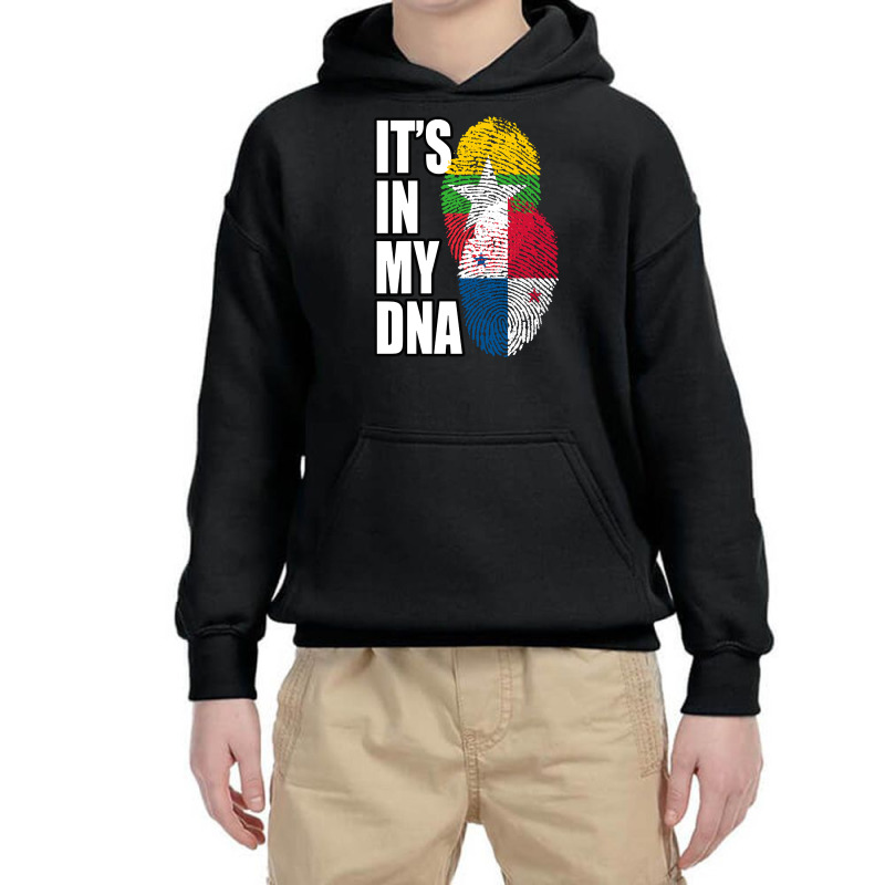 Burmese And Panamanian Mix Heritage Dna Flag Youth Hoodie by BrianneRemers65 | Artistshot