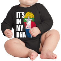 Burmese And Panamanian Mix Heritage Dna Flag Long Sleeve Baby Bodysuit | Artistshot