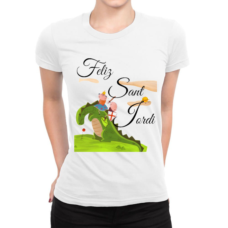 Sant Jordi Ladies Fitted T-Shirt by RONALDPOYNTER | Artistshot