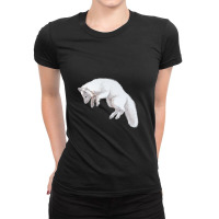 Arctic Fox Pounce Ladies Fitted T-shirt | Artistshot