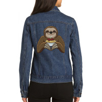 Limited Edition Sloth Spaghetti Meat Balls Ladies Denim Jacket | Artistshot