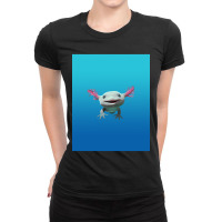 Axolot Smiling Swimming In Caribbean Blue Water Ladies Fitted T-shirt | Artistshot