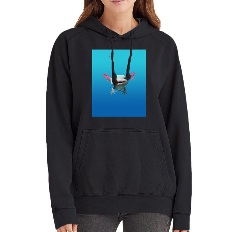 Axolot Smiling Swimming In Caribbean Blue Water Vintage Hoodie by jauntdemant049 | Artistshot