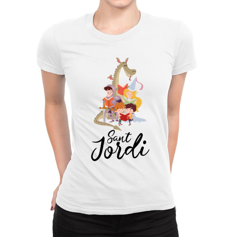 Sant Jordi Ladies Fitted T-Shirt by RONALDPOYNTER | Artistshot