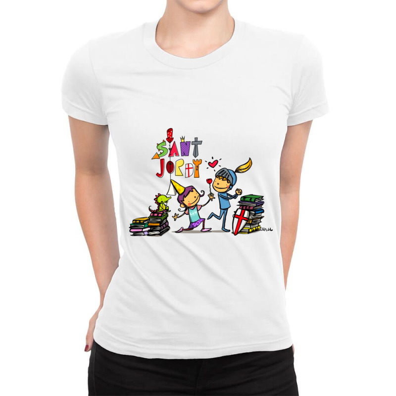 Sant Jordi   (5) Ladies Fitted T-Shirt by RONALDPOYNTER | Artistshot