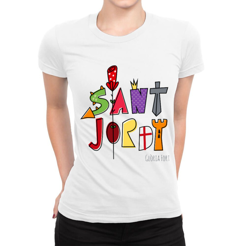 Sant Jordi   (6) Ladies Fitted T-Shirt by RONALDPOYNTER | Artistshot