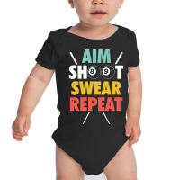 Aim Shoot Swear Repeat - Billiards Baby Bodysuit | Artistshot