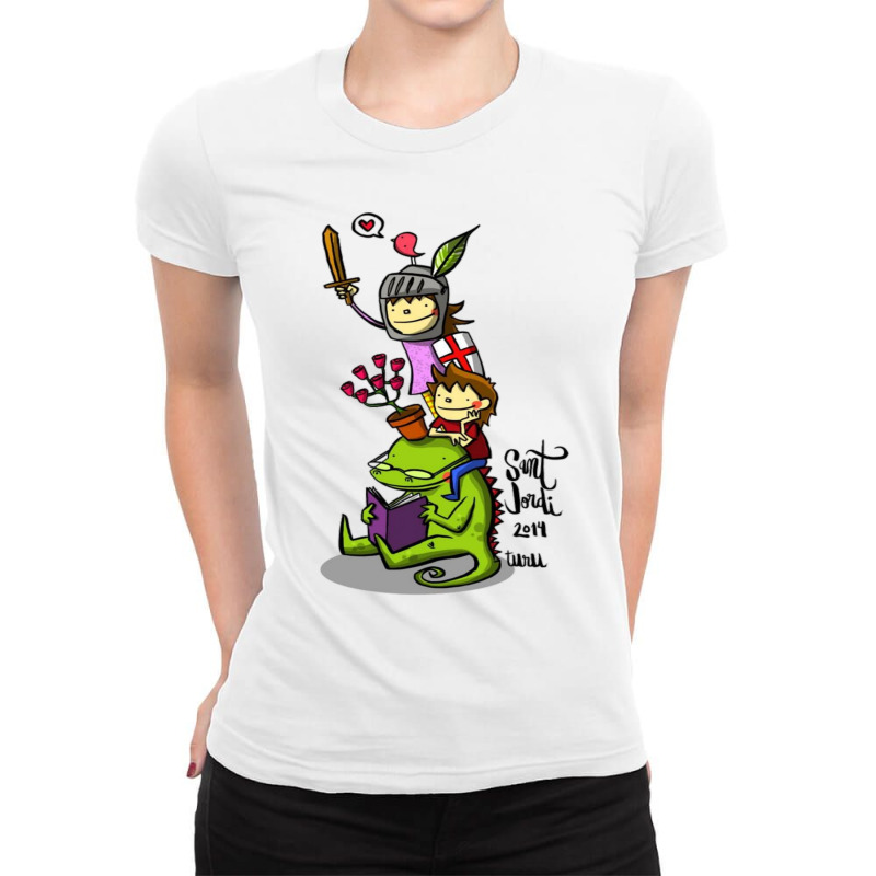 Sant Jordi Ladies Fitted T-Shirt by RONALDPOYNTER | Artistshot