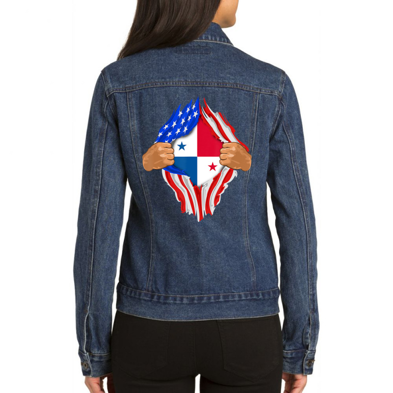 Hot Trend Panamanian Blood Inside Me Panama Flag Gift Ladies Denim Jacket by yumgaugeteuda | Artistshot