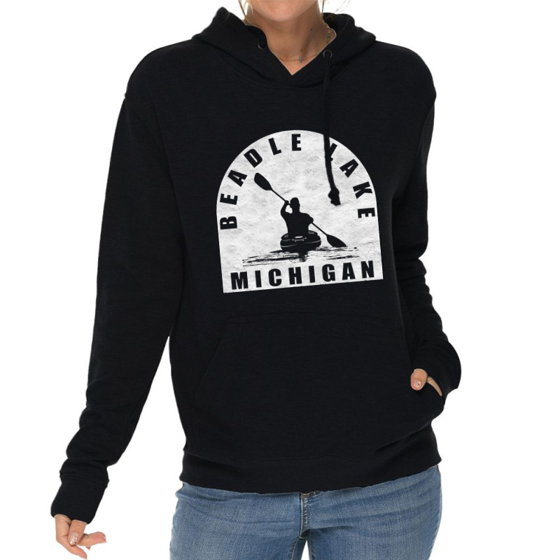 Beadle Lake Kayaking Michigan Lightweight Hoodie | Artistshot