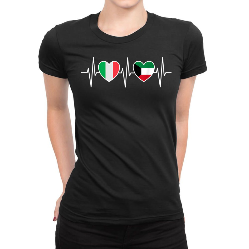 Italy And Kuwait Kuwaiti Flag Flags T Shirt Ladies Fitted T-Shirt by calvinittgos | Artistshot