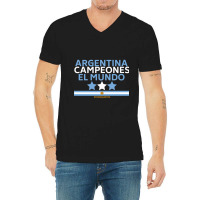 Argentina Campeones El Mundo V-neck Tee | Artistshot