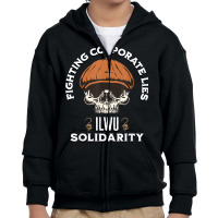 Ilwu Skull Longshoreman Cap Fighting Corporate Lies T Shirt Youth Zipper Hoodie | Artistshot