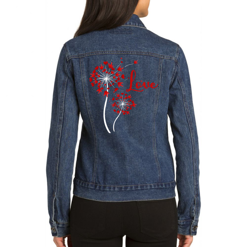 Hot Trend Love Dandelion Asl American Sign Language Valentine's Day Ladies Denim Jacket by Karyn Love | Artistshot