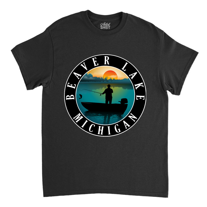 Beaver Lake Fishing Michigan Sunset Classic T-shirt by fencingderby989 | Artistshot