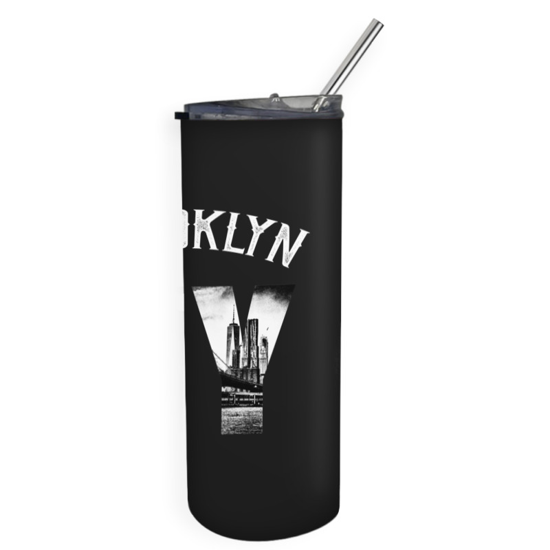 Brooklyn New York Skyline Hoodie Brooklyn Sweatshirt Skinny Tumbler | Artistshot