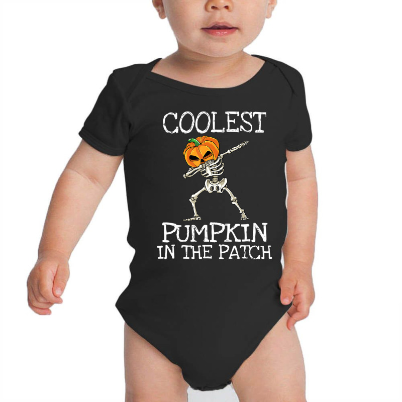 Hot Trend Kids Coolest Pumpkin In The Patch Halloween Dabbing Skeleton Baby Bodysuit | Artistshot