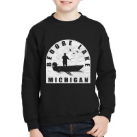 Bedore Lake Fishing Michigan Youth Sweatshirt | Artistshot